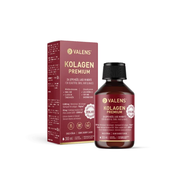 Valens Kolagen Premium višnja tekočina, 300 ml Valens Kolagen Premium višnja tekočina, 300 ml
