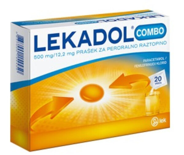 Lekadol Combo 500 mg/12,2 mg, prašek za peroralno raztopino, 20 vrečk Lekadol Combo 500 mg/12,2 mg, prašek za peroralno raztopino, 20 vrečk