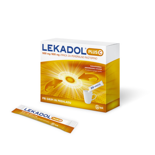 Lekadol Plus C 500 mg/300 mg, 20 vrečk Lekadol Plus C 500 mg/300 mg, 20 vrečk