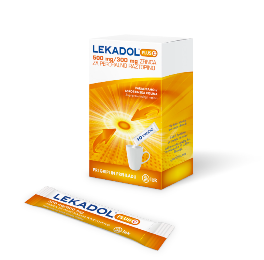 Lekadol Plus C 500 mg/300 mg, 10 vrečk Lekadol Plus C 500 mg/300 mg, 10 vrečk