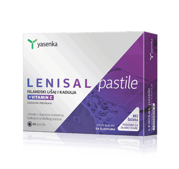 Yasenka Lenisal pastile islandski lišaj, žajbelj in vitamin C, 20 pastil