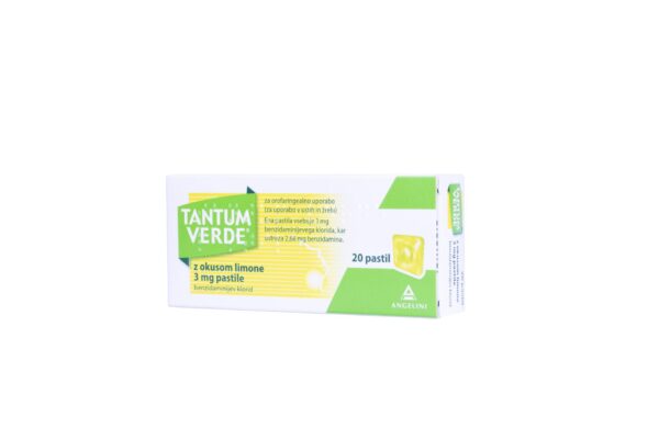 Tantum Verde z okusom limone 3 mg pastile, 20 pastil Tantum Verde z okusom limone 3 mg pastile, 20 pastil