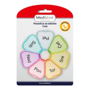 Mediblink M017 Cvet tedenska posodica za tablete - 1x/dan, 1 kos