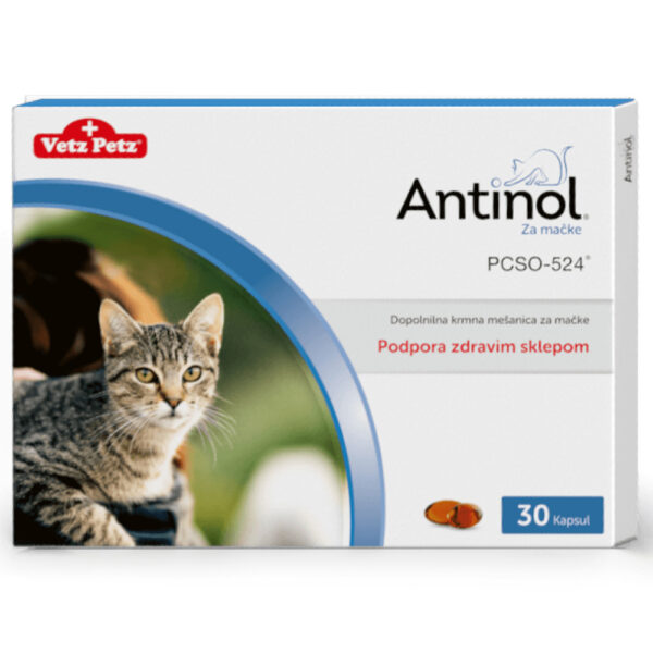 Antinol kapsule za podporo zdravim sklepom za mačke, 30 kapsul Antinol kapsule za podporo zdravim sklepom za mačke, 30 kapsul