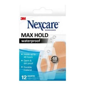 Nexcare Max Hold vodoodporni obliži  (48 ur), 12 obližev različnih velikosti