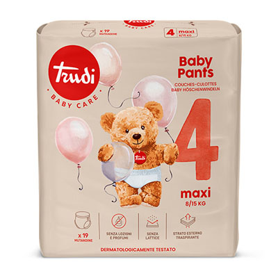 Trudi Baby Care hlačne plenice Maxi (8-15 kg), 19 plenic Trudi Baby Care hlačne plenice Maxi (8-15 kg), 19 plenic