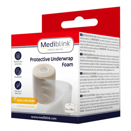Mediblink M136 Zaščitna podbandažna pena (7 cm x 20 m), 1 kolut Mediblink M136 Zaščitna podbandažna pena (7 cm x 20 m), 1 kolut