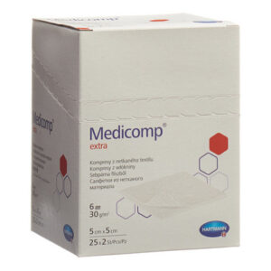 Medicomp Extra netkane sterilne komprese (5 x 5 cm), 50 kompres