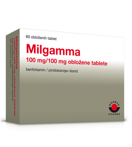 Milgamma 100 mg/100 mg obložene tablete, 60 obloženih tablet Milgamma 100 mg/100 mg obložene tablete, 60 obloženih tablet