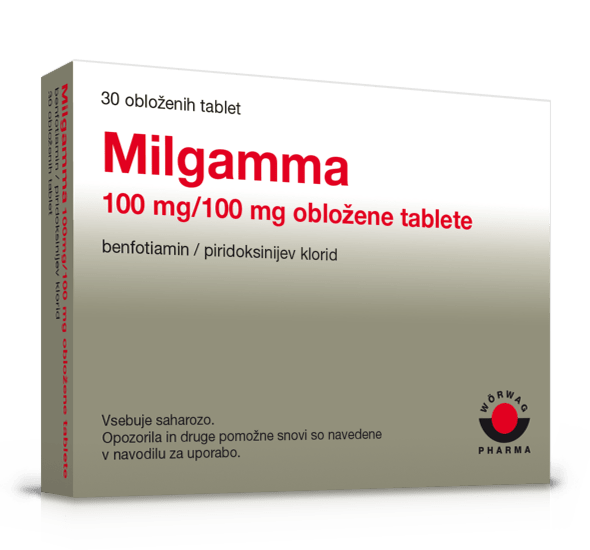 Milgamma 100 mg/100 mg obložene tablete, 30 obloženih tablet Milgamma 100 mg/100 mg obložene tablete, 30 obloženih tablet