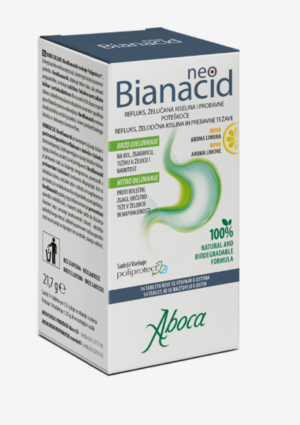 NeoBianacid tablete z okusom limone, 14 tablet