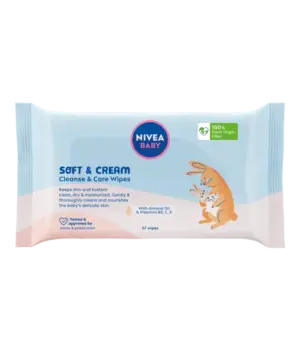NIVEA BABY Soft & Cream vlažni čistilni robčki, 57 robčkov