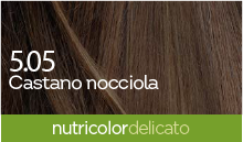 BioKap Nutricolor Delicato 5.05 barva za lase - lešnikovo kostanjeva, 140 ml