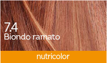 BioKap Nutricolor 7.4 barva za lase - bakreno blond, 140 ml