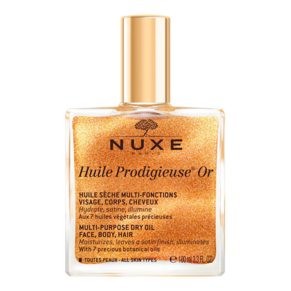 Nuxe Huile Prodigieuse Or suho olje za obraz, telo in lase z bleščicami, 100 ml Nuxe Huile Prodigieuse Or suho olje za obraz, telo in lase z bleščicami, 100 ml