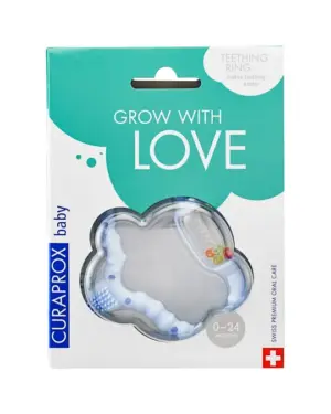 Curaprox Baby obroček za grizenje (moder), 1 obroček
