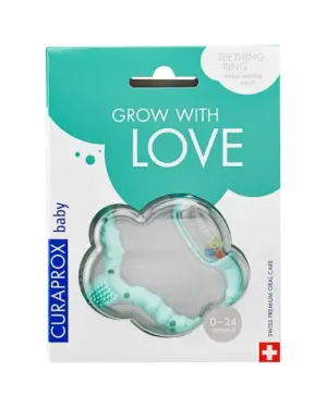 Curaprox Baby obroček za grizenje (zelen), 1 obroček