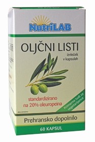 Nutrilab Oljčni listi kapsule, 60 kapsul