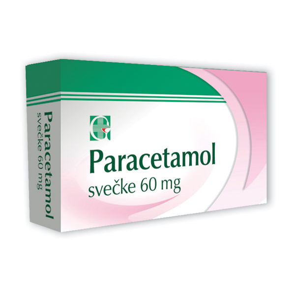 Paracetamol svečke 60 mg, 10 svečk Paracetamol svečke 60 mg, 10 svečk
