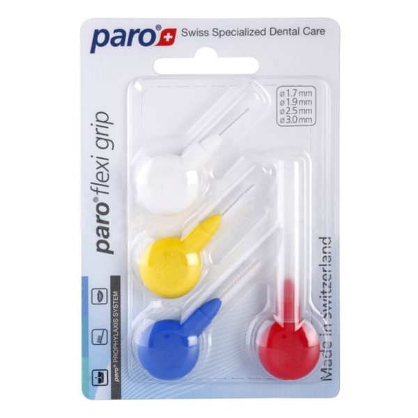 Paro Flexi grip medzobna ščetka, 4 medzobne ščetke različnih velikosti Paro Flexi grip medzobna ščetka, 4 medzobne ščetke različnih velikosti