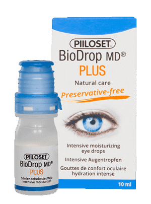 Piiloset Biodrop MD Plus kapljice za suho oko s trehalozo, 10 ml