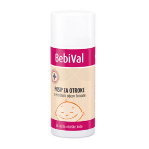 BebiVal Posip za otroke z eteričnim oljem limone, 100 g BebiVal Posip za otroke z eteričnim oljem limone, 100 g