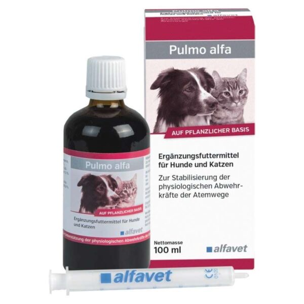 Pulmo Alfa sirup za izkašljevanje za pse in mačke, 100 ml Pulmo Alfa sirup za izkašljevanje za pse in mačke, 100 ml