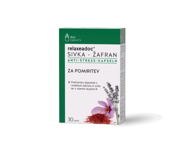 Relaxeadoc sivka - žafran kapsule, 30 kapsul