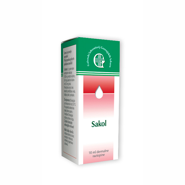 Sakol dermalna raztopina, 10 ml Sakol dermalna raztopina, 10 ml