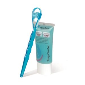 Miradent Tong-Clin set za čiščenje jezika, strgalo + gel (15 ml)