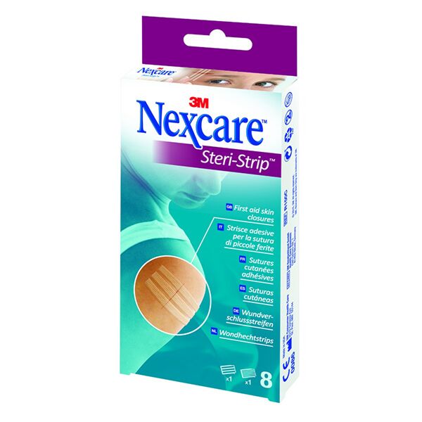 Nexcare Steri-Strip trakovi za brezšivno zapiranje ran, 8 trakcev različnih velikosti Nexcare Steri-Strip trakovi za brezšivno zapiranje ran, 8 trakcev različnih velikosti