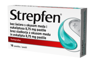 Strepfen brez sladkorja z okusom medu in evkalipta 8,75 mg pastile, 16 pastil