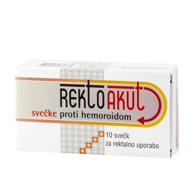 Rektoakut svečke proti hemoroidom, 10 svečk Rektoakut svečke proti hemoroidom, 10 svečk