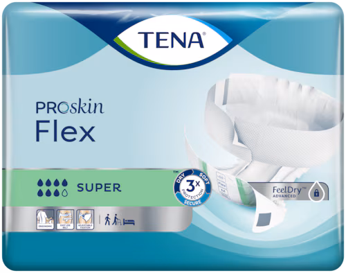 Tena Flex Proskin Super hlačne predloge s pasom za inkontinenco – velikost M, 30 predlog Tena Flex Proskin Super hlačne predloge s pasom za inkontinenco – velikost M, 30 predlog