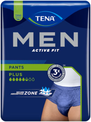 Tena Men Active Fit Pants Plus inkontinenčne hlačke – velikost L/XL (modre), 8 hlačk