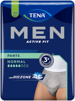 Tena Men Active Fit Pants Normal inkontinenčne hlačke - velikost S/M (sive), 9 hlačk