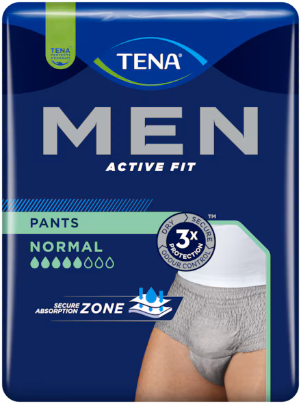 Tena Men Active Fit Pants Normal inkontinenčne hlačke - velikost S/M (sive), 9 hlačk Tena Men Active Fit Pants Normal inkontinenčne hlačke - velikost S/M (sive), 9 hlačk