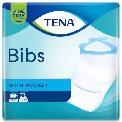 Tena Bibs slinčki za odrasle za enkratno uporabo (37 x 68 cm) – velikost S/M, 150 slinčkov Tena Bibs slinčki za odrasle za enkratno uporabo (37 x 68 cm) – velikost S/M, 150 slinčkov