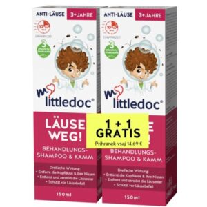 Mylittledoc Uši stran! šampon za odstranjevanje uši in gnid + glavnik, 2 x 150 ml