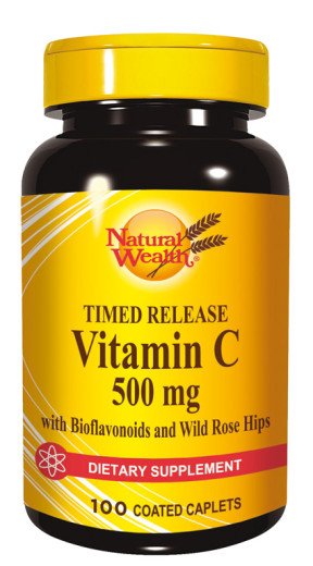 Natural Wealth Vitamin C 500 mg tablete s podaljšanim sproščanjem, 100 tablet