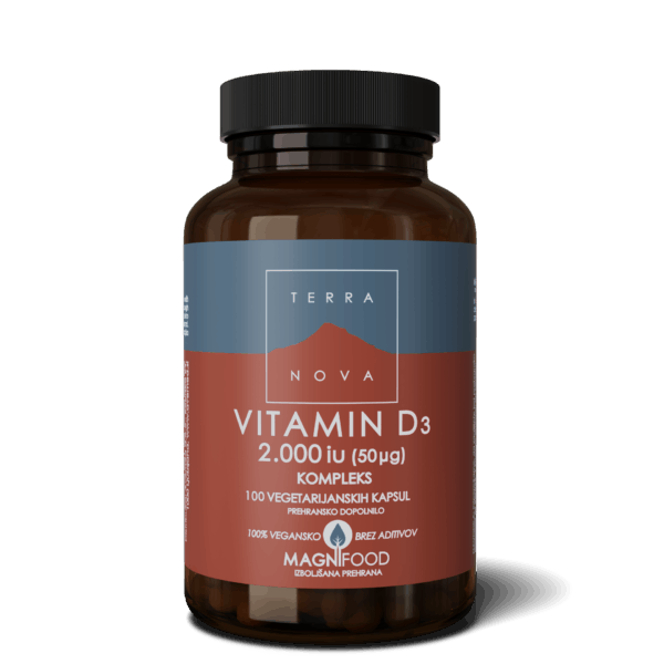 Terranova Vitamin D3 2000 IU kompleks, 100 kapsul Terranova Vitamin D3 2000 IU kompleks, 100 kapsul