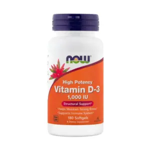 NOW Vitamin D3 1000 IE, 180 mehkih kapsul