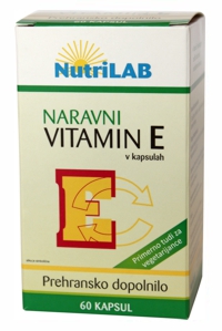 Nutrilab Naravni vitamin E kapsule, 60 kapsul