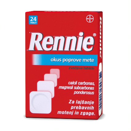 Rennie 680 mg/80 mg žvečljive tablete, 24 tablet Rennie 680 mg/80 mg žvečljive tablete, 24 tablet