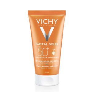 Vichy Capital Soleil Žametna zaščitna krema za obraz ZF50+, 50 ml